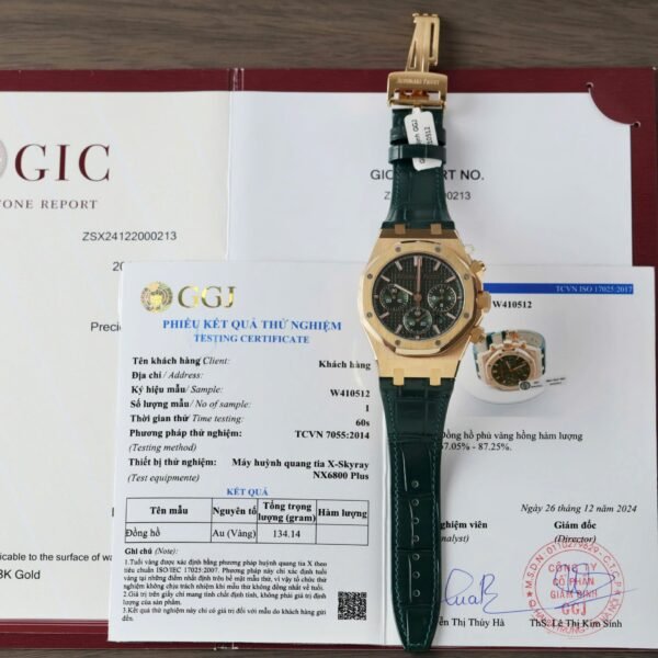 Audemars Piguet Copies Watch Royal Oak 26240OR Green Dial Custom Gold Wrapped 41mm