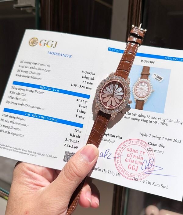 Chopard Rose Gold Wrapped Replica Watch With Moissanite Diamonds 34mm