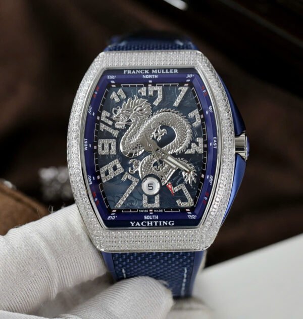 Franck Muller V45 Copies Watches Dragon Dial Blue ABF Factory 45mm