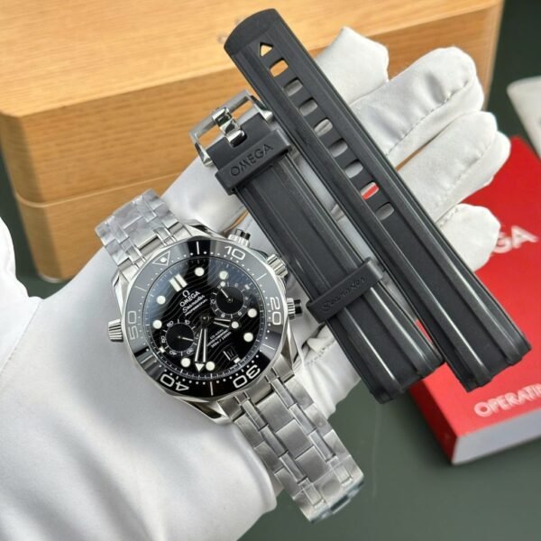Omega Copies Watches Seamaster Diver 300M Chronograph Dial Black N1 Factory 44mm