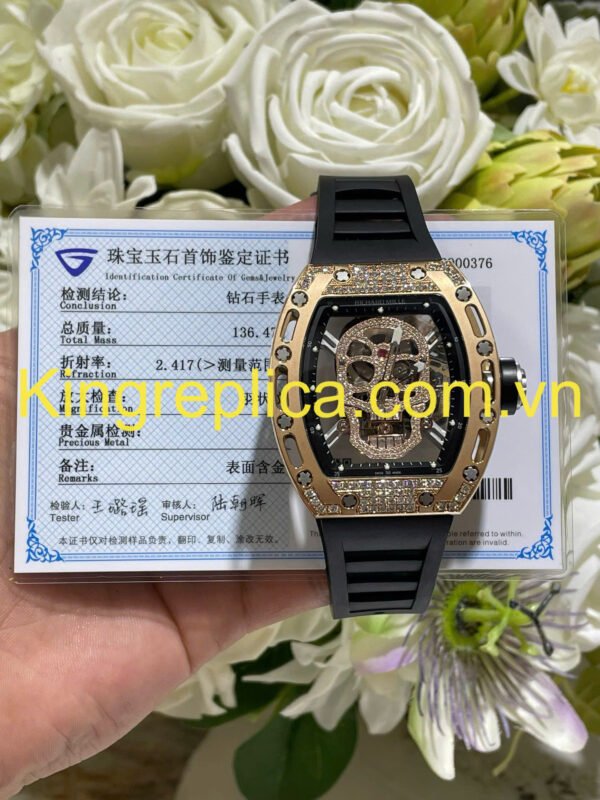 Richard Mille RM052 Tourbillon 18K Gold Wrapped Customs Moissanite Diamonds Hong Kong 42mm