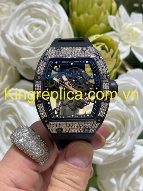 Richard Mille RM055 Carbon NTPT & CVD Diamonds Bubba Watson Exclusive Custom Watch 42.7×49.9mm