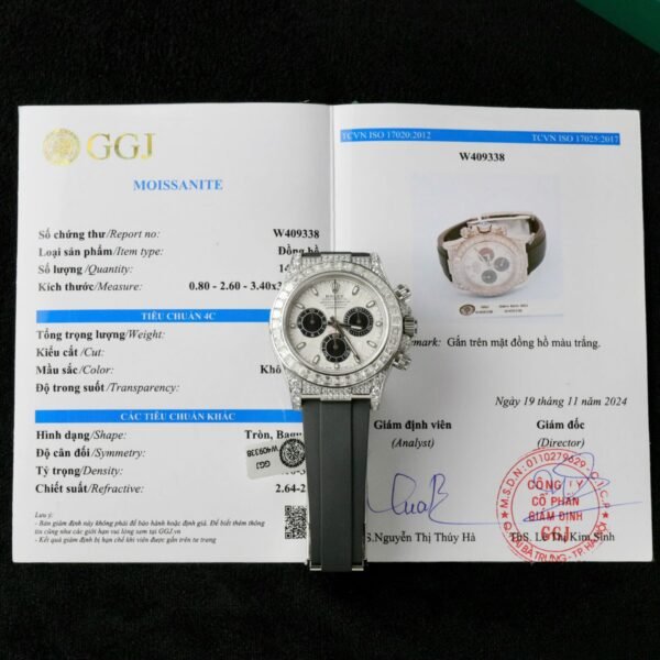Rolex Daytona Replica Watch Dial Meteorite Custom Diamonds Moissanite Baguette 40mm