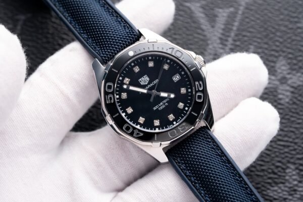 Tag Heuer Aquaracer Replica Watch Mother Of Pearl Dial Leather Strap 35mm