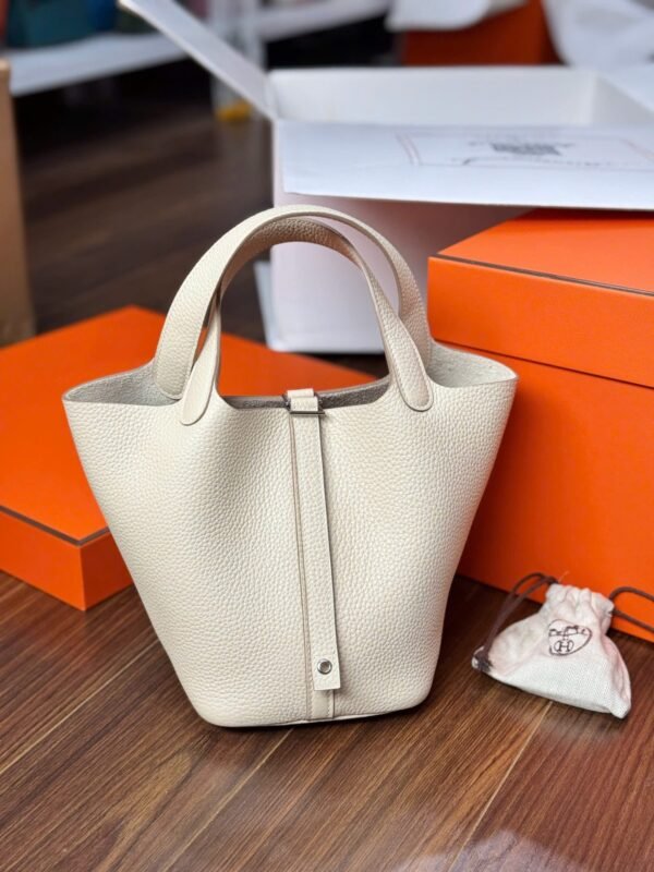 Hermes Picotin Like Auth Women-s Handbag White 18cm